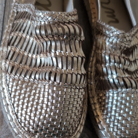 SAM EDELMAN Espadrille Flats Metallic Gold Size 10 - Picture 3 of 8